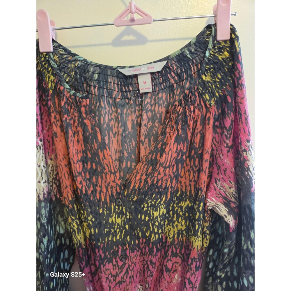 Harper and Gray Midi Dress Womens Medium Multicolor Excellent Abstract Print